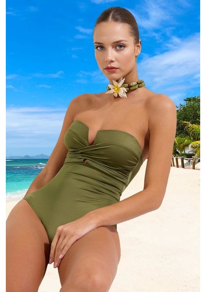 Drape Straplez Mayo Premium Kalite Swimsuit Yaz Koleksiyonu Su Sporu Kıyafeti fiyatları