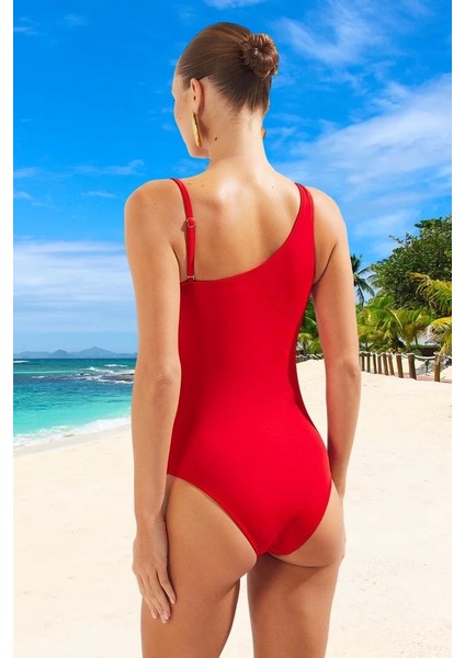 Tek Omuz Mayo Yaz Koleksiyonu Havuz Mayosu Esnek Kumaş Şık Detaylı Su Sporları Için modelleri