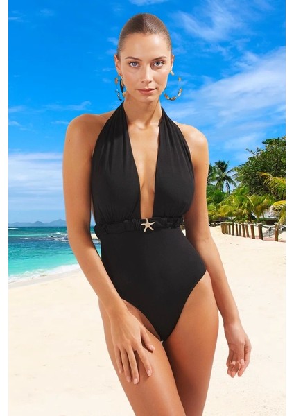 Derin V Yaka Mayo Yaz Koleksiyonu Swimsuit Banyo Kıyafeti Plaj ve Havuz Için Su Sporu