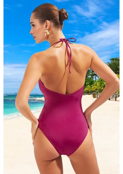 V Yaka Mayo Havuz Mayosu Ergonomik Kesim Banyo Kıyafeti Hızlı Kuruyan Şık Detaylı