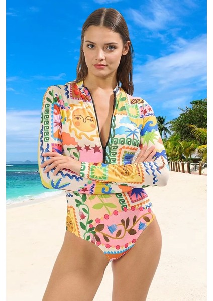 Desenli Mayo Plaj ve Havuz Için Yüksek Konfor Şık Detaylı Mayosu Yaz Koleksiyonu