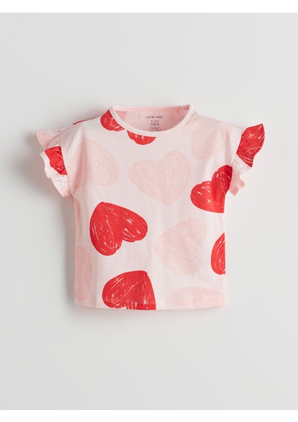 Yeni Sezon Kalp Baskili Kiz Bebek Sortlu Pijama Takim - S5EA55Z1