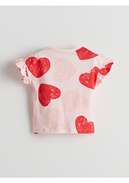 Yeni Sezon Kalp Baskili Kiz Bebek Sortlu Pijama Takim - S5EA55Z1