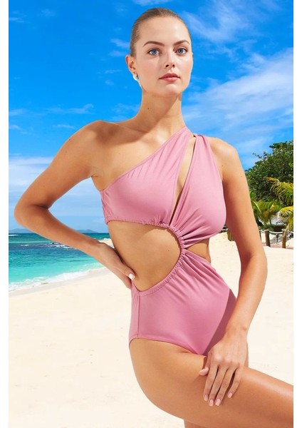 Desenli Tek Omuz Mayokini Klora Dayanıklı Yüksek Konfor Hızlı Kuruyan Esnek Kumaş