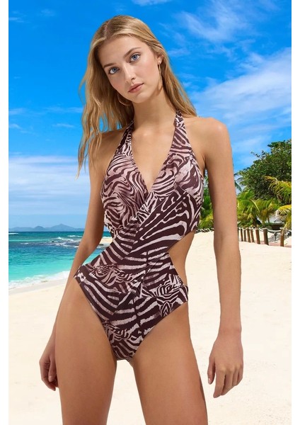 Desenli Mayokini Yüksek Konfor Klora Dayanıklı Hızlı Kuruyan Plaj ve Havuz Için Şık Detaylı