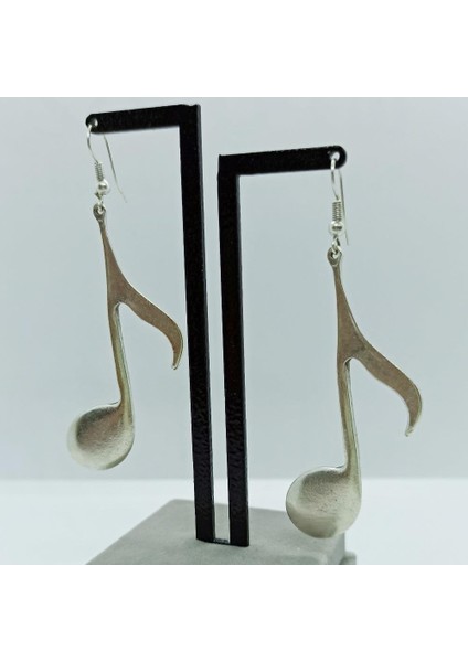 Nota Şekilli Kadın Küpe Çift Adet Gümüş Kaplama El Yapımı Küpe modelleri