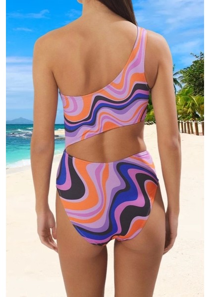 Desenli Tek Omuz Mayokini Hızlı Kuruyan Yaz Koleksiyonu Klora Dayanıklı Ergonomik Kesim modelleri