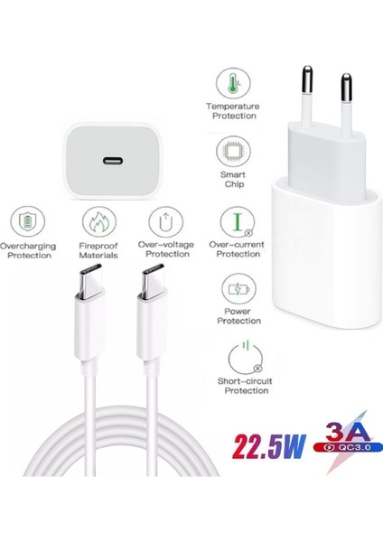 Samsung Galaxy S22 Ulta Uyumlu Type-C Ultra Hızlı Şarj Seti 22.5W 3.0 Amper (Şarj Adaptörü ve Kablo) modelleri