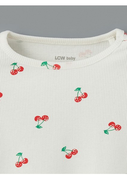 Yeni Sezon Kiraz Baskili Kiz Bebek Sortlu Pijama Takim - S5EA61Z1