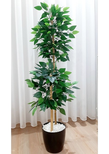 Yapay Çiçek, Yapay Benjamin Ağacı 150 Cm, Yoğun Yapraklı Salon Bitkisi Ev Dekorasyonu