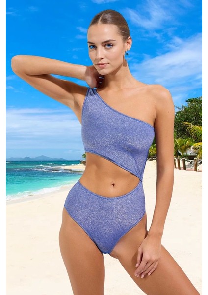 Tek Omuz Simli Mayokini Özel Tasarım Ergonomik Kesim Esnek Kumaş Premium Kalite Yüksek Konfor