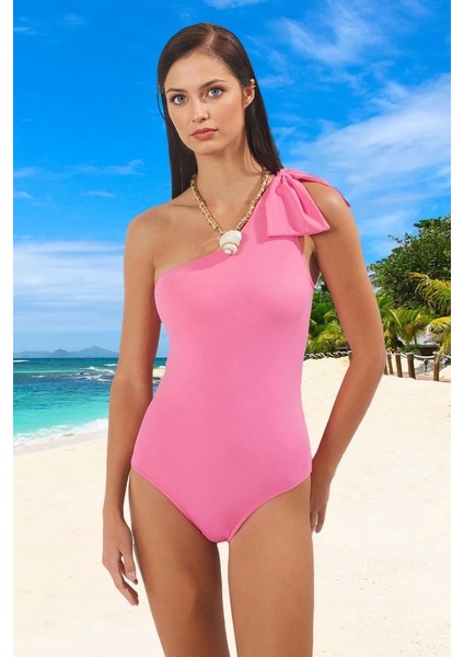 Tek Omuz Mayo Plaj ve Havuz Için Banyo Kıyafeti Klora Dayanıklı Esnek Kumaş Şık Detaylı