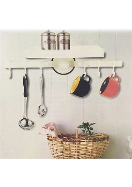 Askılı Raf Çok Fonksiyonlu Mutfak Banyo Tuvalet Tutacak ve Raf