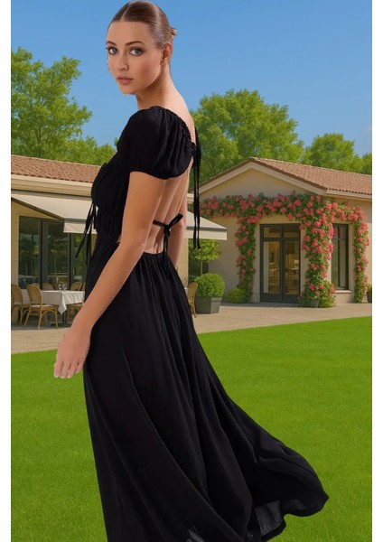 Maxi Dokuma Gipe Detaylı Elbise Yazlık Plaj Elbisesi Premium Kalite Trend Tasarım Yüksek Kalite fiyatları