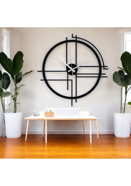 50 cm Siyah Ahşap Duvar Saati – Sessiz Quartz Mekanizma
