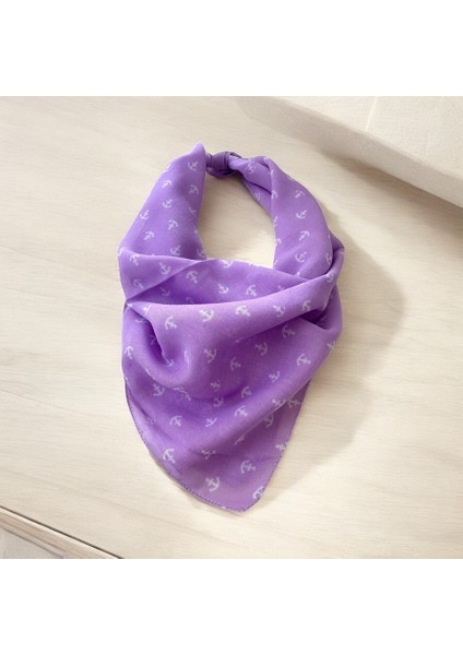 Mor Renk Denizci Desenli %100 Koton Bandana fiyatları