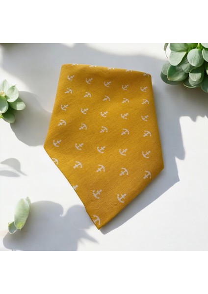 Sarı Renk Denizci Desenli %100 Koton Bandana fiyatları