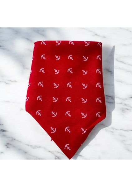 Kırmızı Renk Denizci Desenli %100 Koton Bandana modelleri