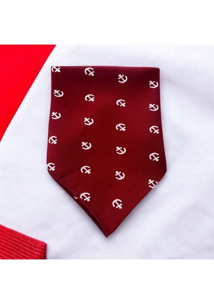 Bordo Renk Denizci Desenli %100 Koton Bandana fırsatları