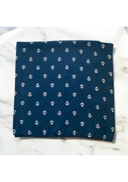 Mavi Renk Denizci Desenli %100 Koton Bandana modelleri