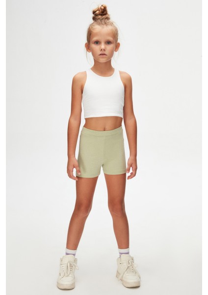 Açık Çağla Yeşil Basic Kız Çocuk Dans Şort