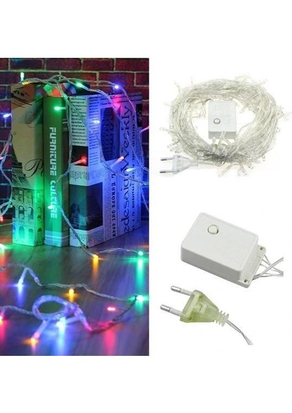 10 Metre 100 Ledli 8 Fonksiyonlu Karışık Renkli Rgb LED Lamba