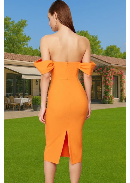 Leopar Desenli Midi Boy Bodycon Abiye Elbise Polyester Karışımlı Yazlık Yüksek Kalite Seçkin Malzeme fırsatları