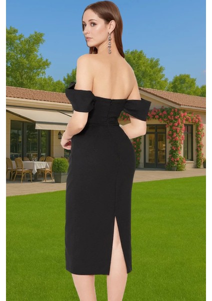 Leopar Desenli Midi Boy Bodycon Abiye Elbise Polyester Karışımlı Yazlık Yüksek Kalite Seçkin Malzeme modelleri