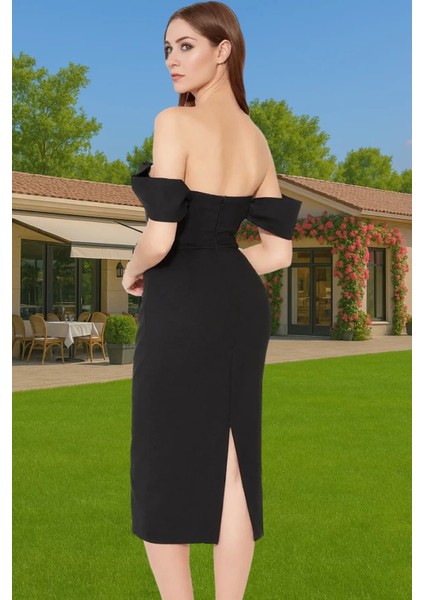Leopar Desenli Midi Boy Bodycon Abiye Elbise Polyester Karışımlı Yazlık Yüksek Kalite Seçkin Malzeme fırsatları