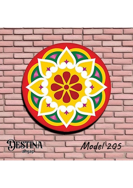 Mandala Boyama Seti-Ahşap Boyama-Model 205-23CM*23CM