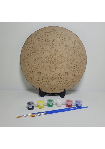 Mandala Boyama Seti-Ahşap Boyama-Model 205-23CM*23CM modelleri