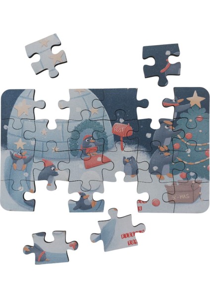 6 Adet 24 Parça 12,5 x 21 cm Eğitici ve Öğretici Ahşap Çocuk Puzzle & Yapboz Oyuncak Çerçevesiz