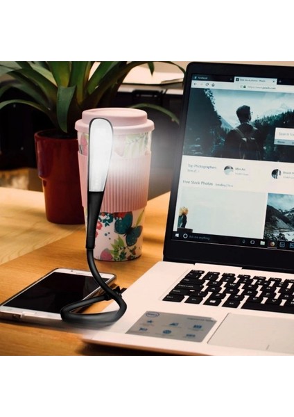 USB Girişli 14 Ledli 3 Kademeli Dokunmatik Masa/kitap Okuma Lambası Ledi Siyah