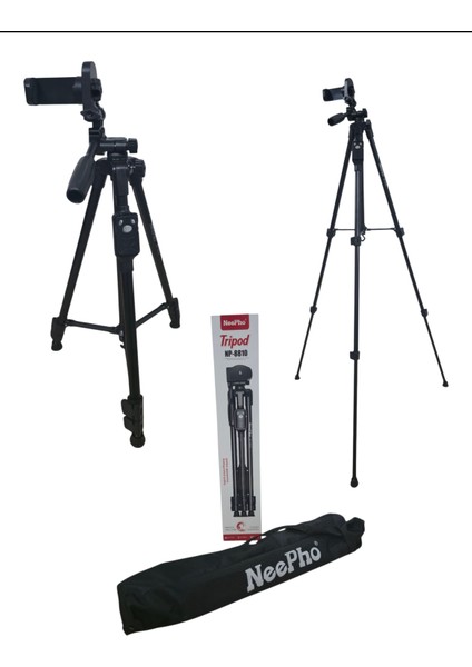 Telefon ve Fotoğraf Makinesi Takılabilen Bluetooth Kumandalı 138 cm Taşıma Çantalı Tripod
