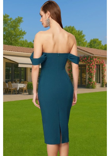 Leopar Desenli Midi Boy Bodycon Abiye Elbise Polyester Karışımlı Yazlık Yüksek Kalite Seçkin Malzeme fırsatları