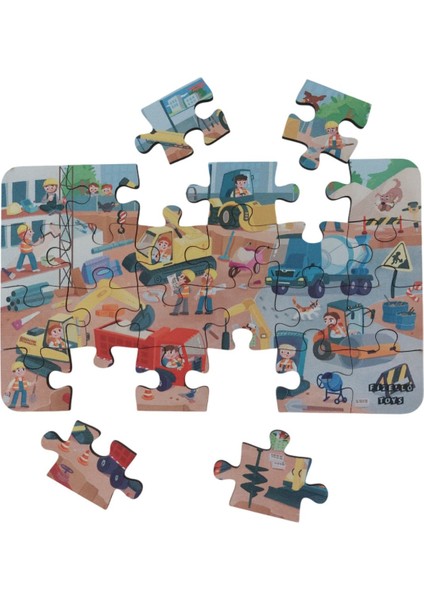 Construction Vehicles - Inşaat Araçları / Small Puzzle 3-7 Yaş 24 Parça fiyatları