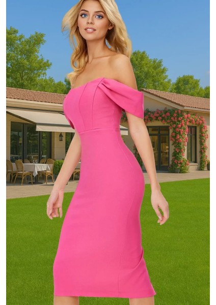 Leopar Desenli Midi Boy Bodycon Abiye Elbise Polyester Karışımlı Yazlık Yüksek Kalite Seçkin Malzeme fiyatları