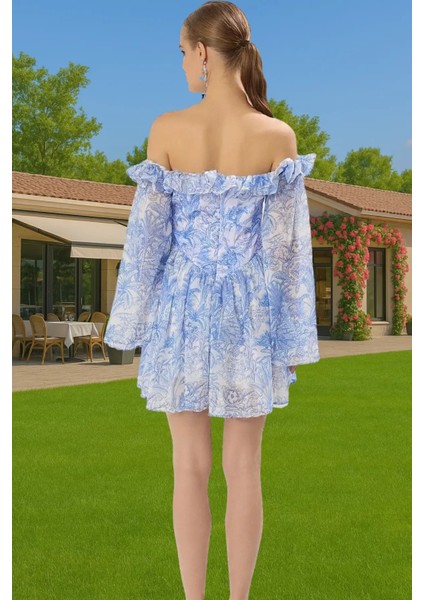 A Kesim Şifon Abiye Elbise Volanlı Uzun Kollu Yazlık Trend Tasarım Kaliteli Işçilik Seçkin Malzeme modelleri