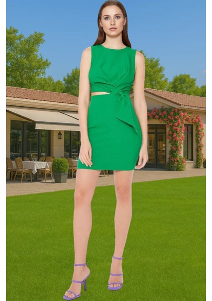 Şık Mini Bodycon Abiye Elbise Polyester Karışımlı Finike Dokuma Yazlık Rahat ve Şık Mükemmel Uyum