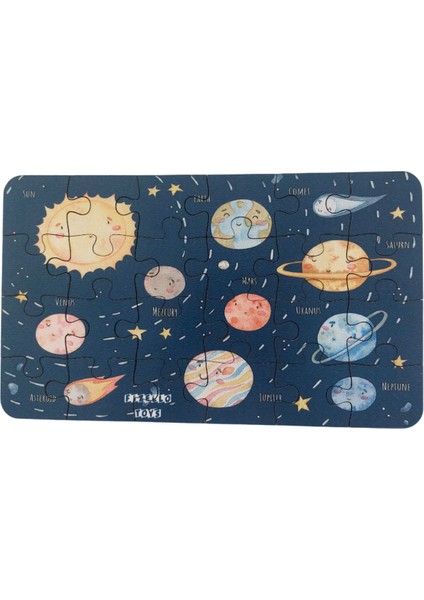 6 Adet 24 Parça 12,5 x 21 cm Eğitici ve Öğretici Ahşap Çocuk Puzzle & Yapboz Oyuncak Çerçevesiz