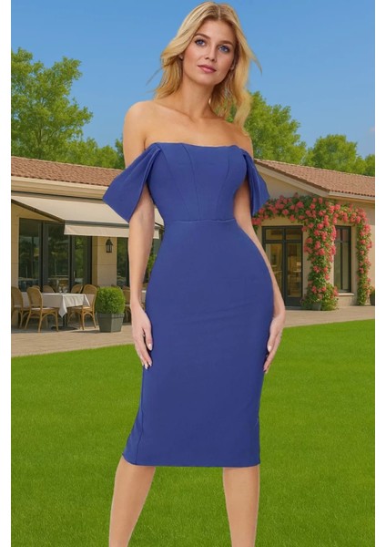 Leopar Desenli Midi Boy Bodycon Abiye Elbise Polyester Karışımlı Yazlık Yüksek Kalite Seçkin Malzeme modelleri