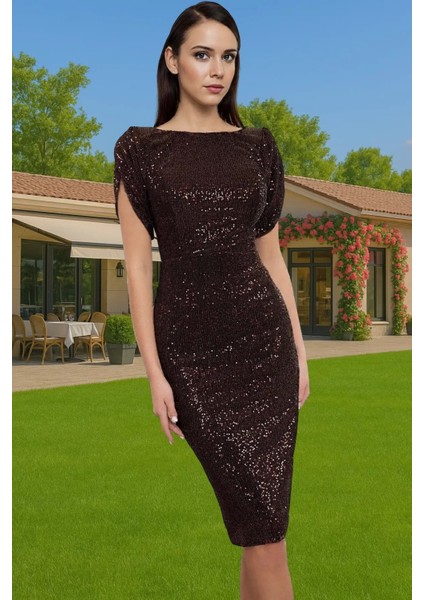 Parıltılı Örme Abiye Elbise Bodycon Kalıp Polyester Karışımlı Yazlık Uzun Ömürlü Seçkin Malzeme