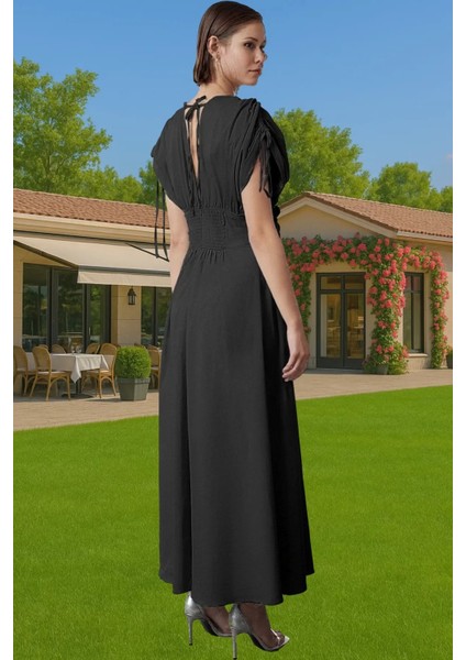 Kadın Poplin Midi Boy Abiye Elbise 3D Çiçek Detaylı V Yaka Konforlu Kesim Premium Kalite modelleri