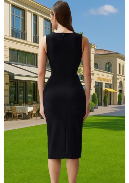 Zarif Midi Boy Bodycon Dokuma Elbise Cut Out Detaylı Modern Stil Modern Stil Rahat ve Şık modelleri