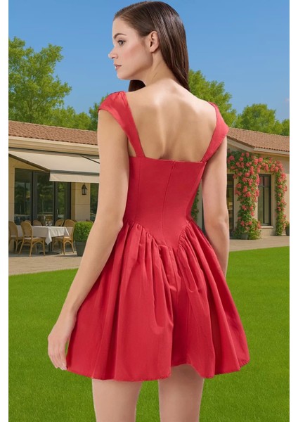 A Kesim Poplin Dokuma Kısa Abiye Elbise Yaz Mezuniyet Balo Konforlu Kesim Premium Kalite Uzun Ömürlü modelleri