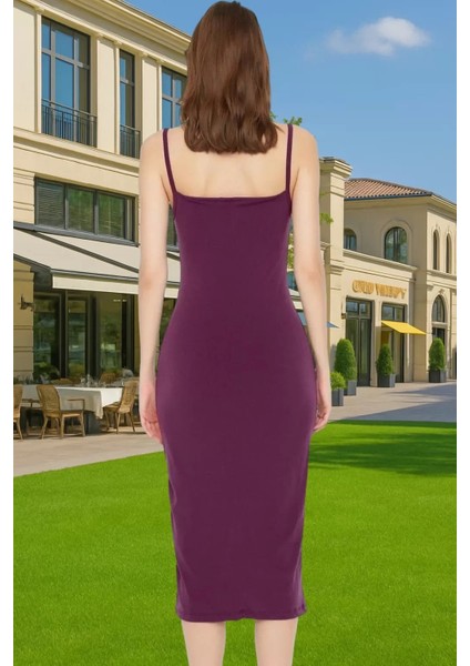 Şık Midi Boy Bodycon Elastan Örme Elbise Günlük ve Özel Günler Için Rahat ve Şık Şık Görünüm modelleri