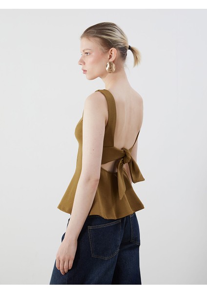 Yeni Sezon Kayik Yaka Peplum Bluz - S5OR45Z8