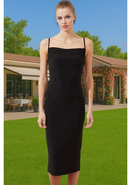 Şık Midi Boy Bodycon Elastan Örme Elbise Günlük ve Özel Günler Için Rahat ve Şık Şık Görünüm fiyatları