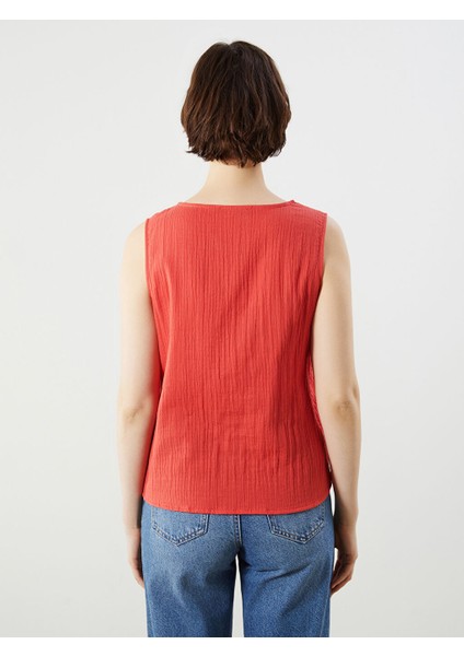 Yeni Sezon U Yaka Dokulu Muslin Bluz - S5MB77Z8 fırsatları