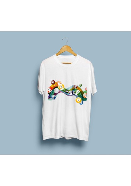 Oversize Bilardo Topları Tasarım Unisex T-Shirt